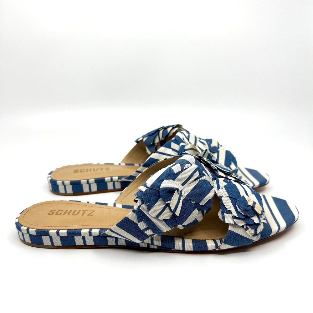 NWT Schutz Women's Blue Ilaria Denim Patch Slide Sandal Women's 7.5 US - Picture 3 of 10